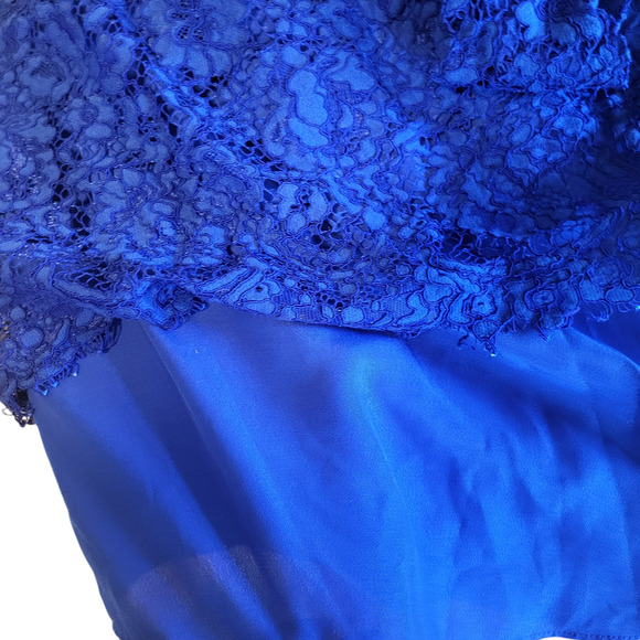 J Crew blue lace high collared long sleeve top with long sleeves, size 4 - Picture 3 of 5